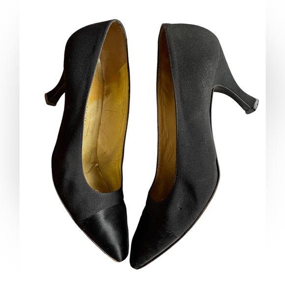 Bruno Magli Suede Satin Toe Heels Vintage - Picture 9 of 12